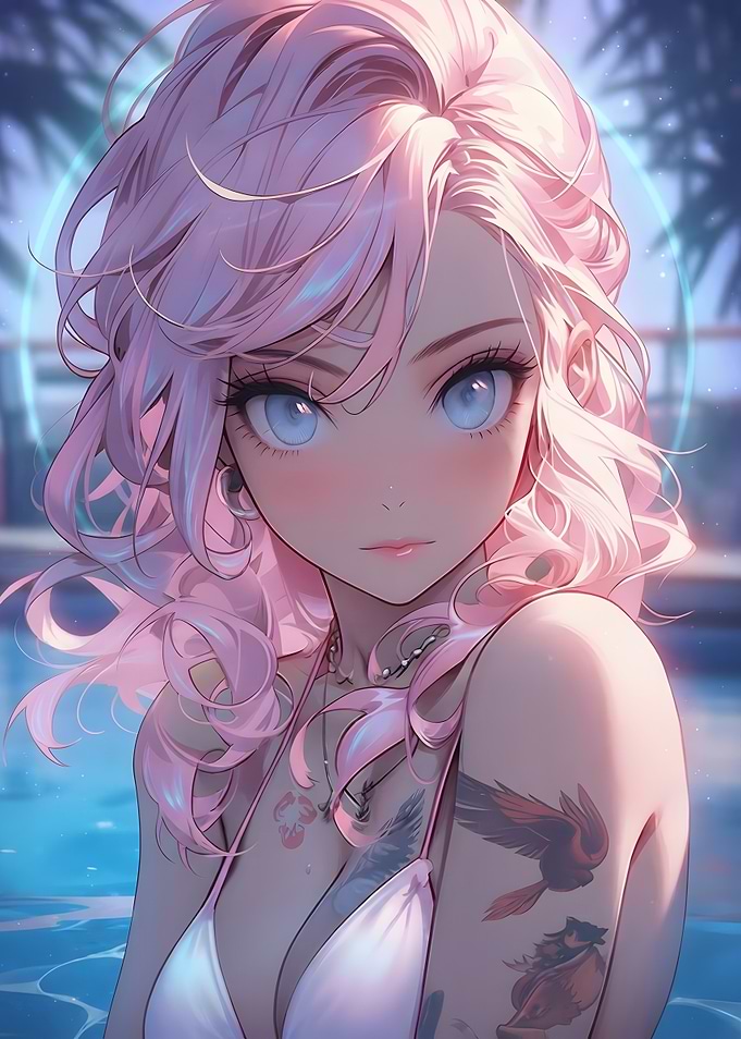 Anime Girl with Pink Hair