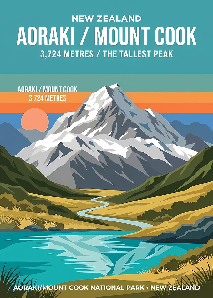 Aoraki Mount Cook National Park Poster