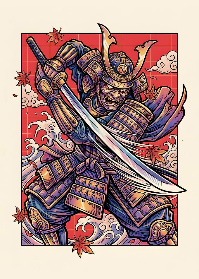 Fierce Samurai Warrior with Katana