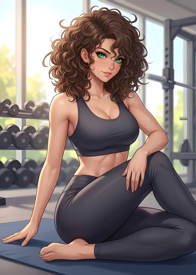 Seductive Gym Girl Anime Workout
