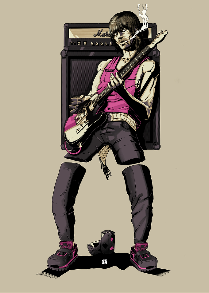 Punk Rock Guitarist Illustration