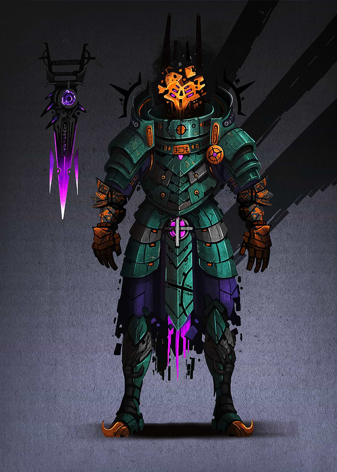 Cybernetic Void Knight Character Concept