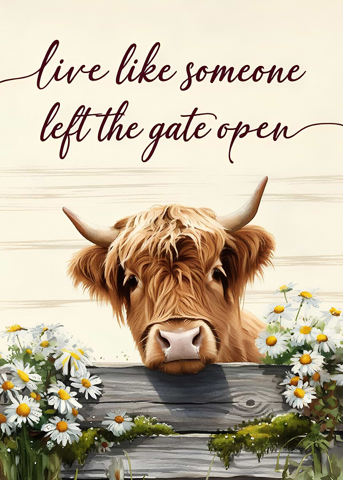 Highland Cow Inspirational Wall Art