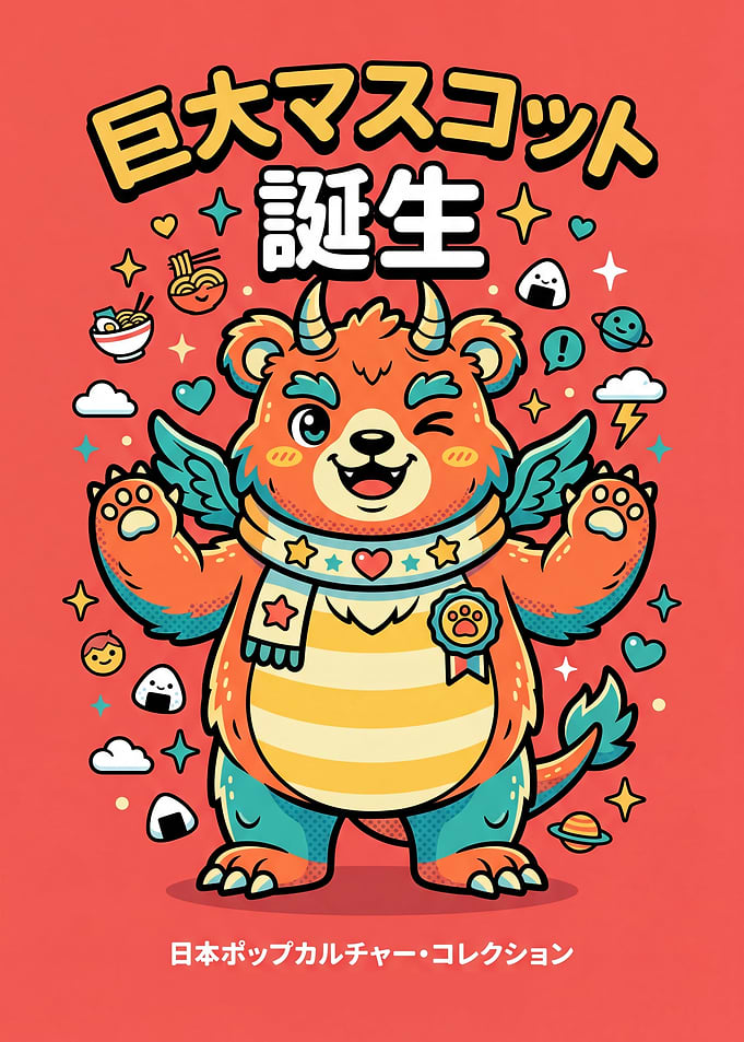 Cute Japanese Mascot Character Illustration