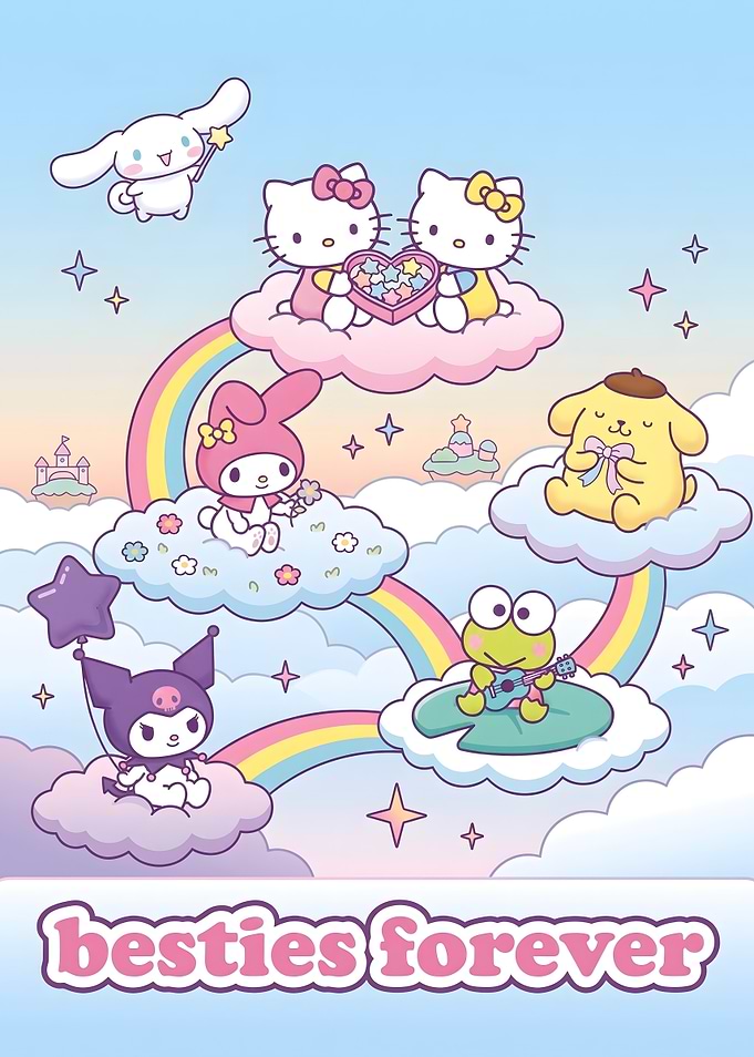 Sanrio Besties Forever Cloud Illustration