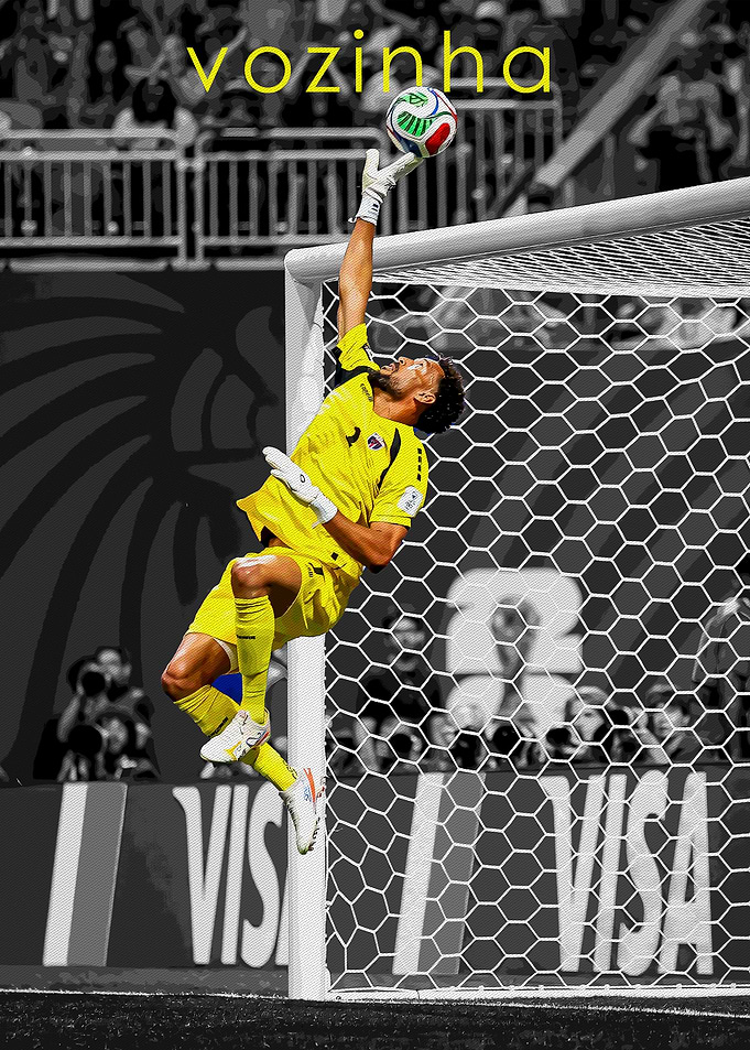 Vozinha Goalkeeper Save Action Shot