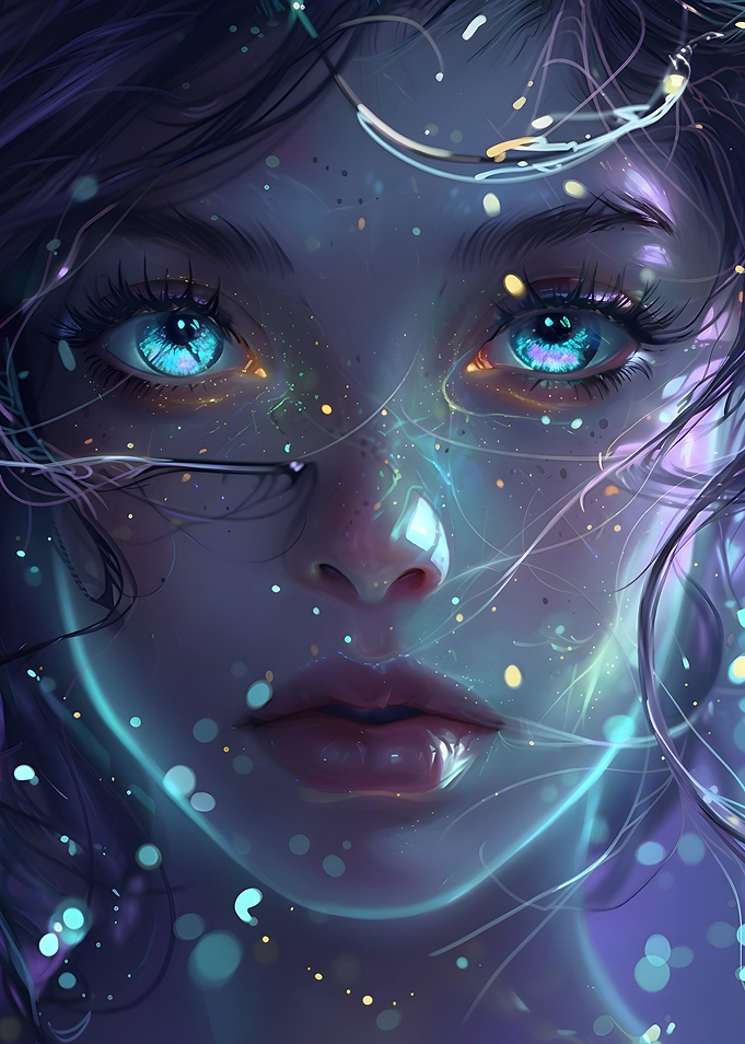 Ethereal Cosmic Portrait of a Woman