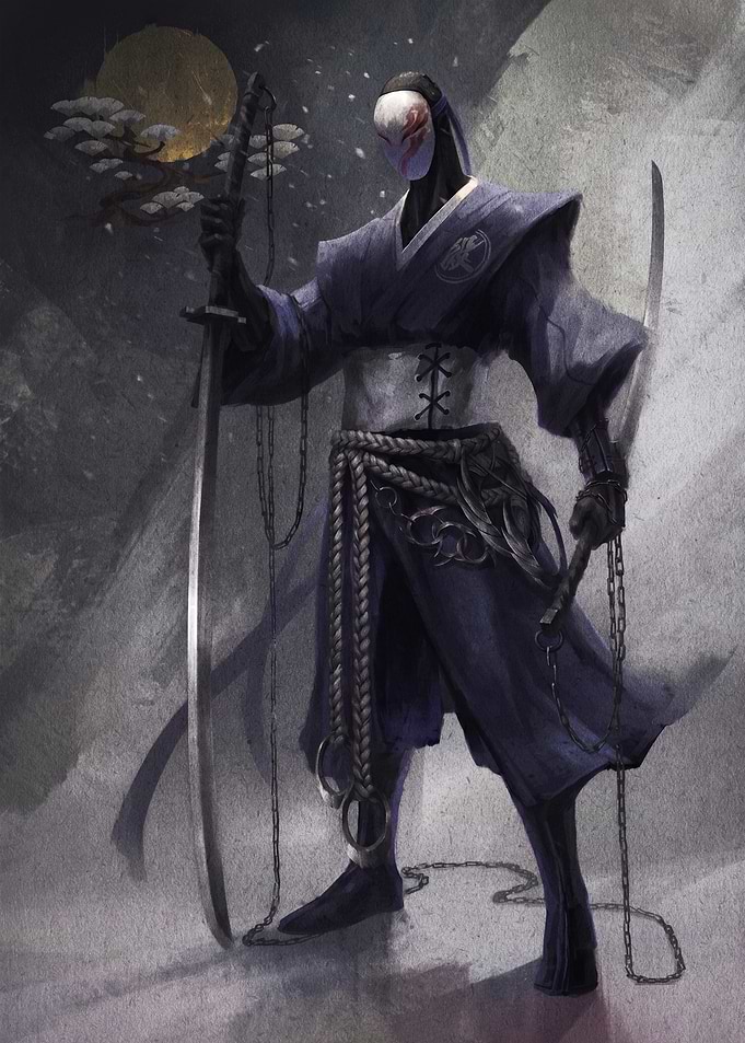 Masked Samurai Warrior with Chains