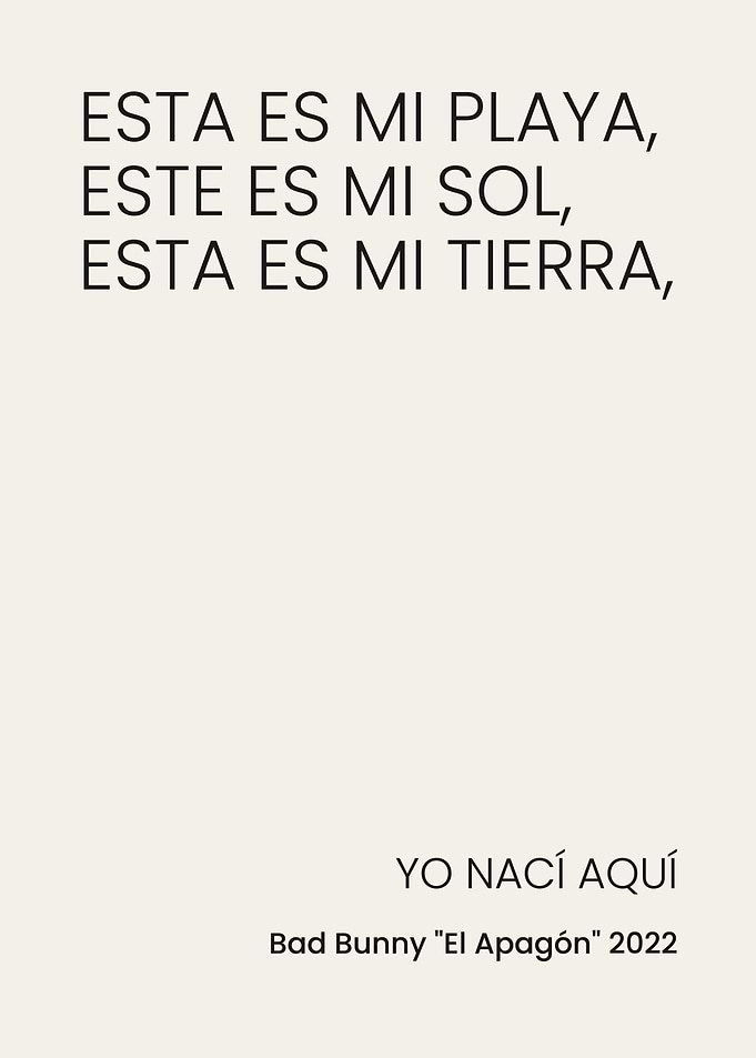 Bad Bunny El Apagón Lyric Poster