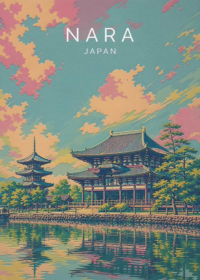 Nara Japan Travel Poster