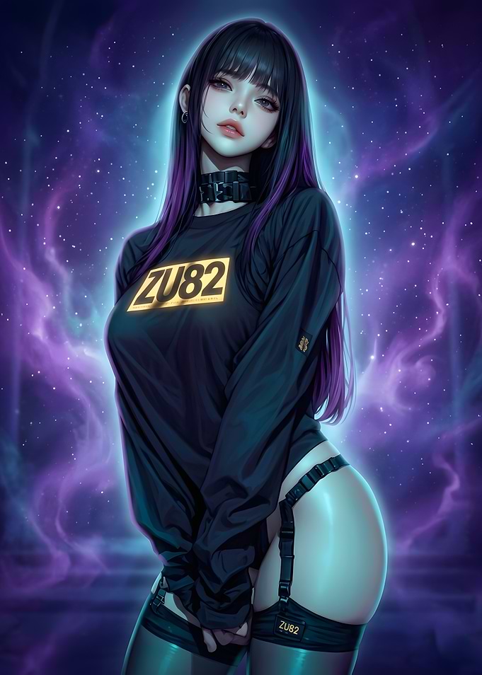 Cyberpunk Anime Girl with Neon Accents