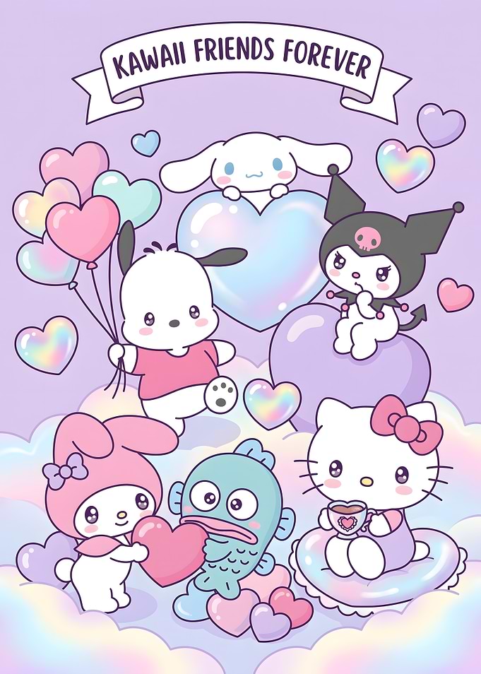 Sanrio Kawaii Friends Forever Illustration