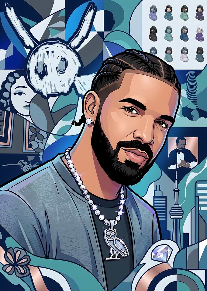 Drake OVO Digital Portrait Illustration