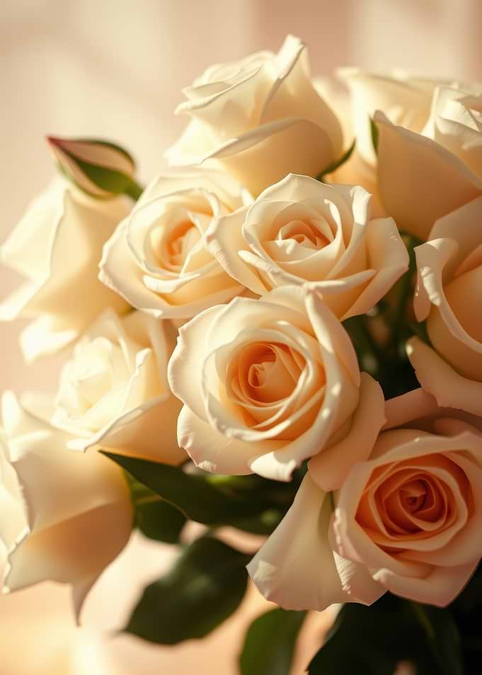 Elegant Bouquet of Cream Roses