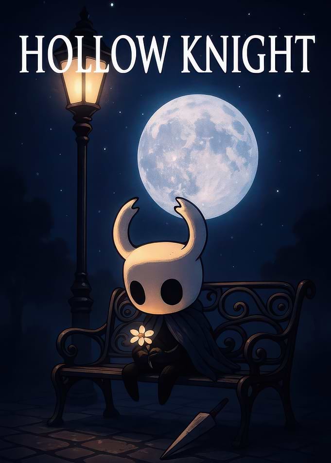 Hollow Knight Sitting on Bench