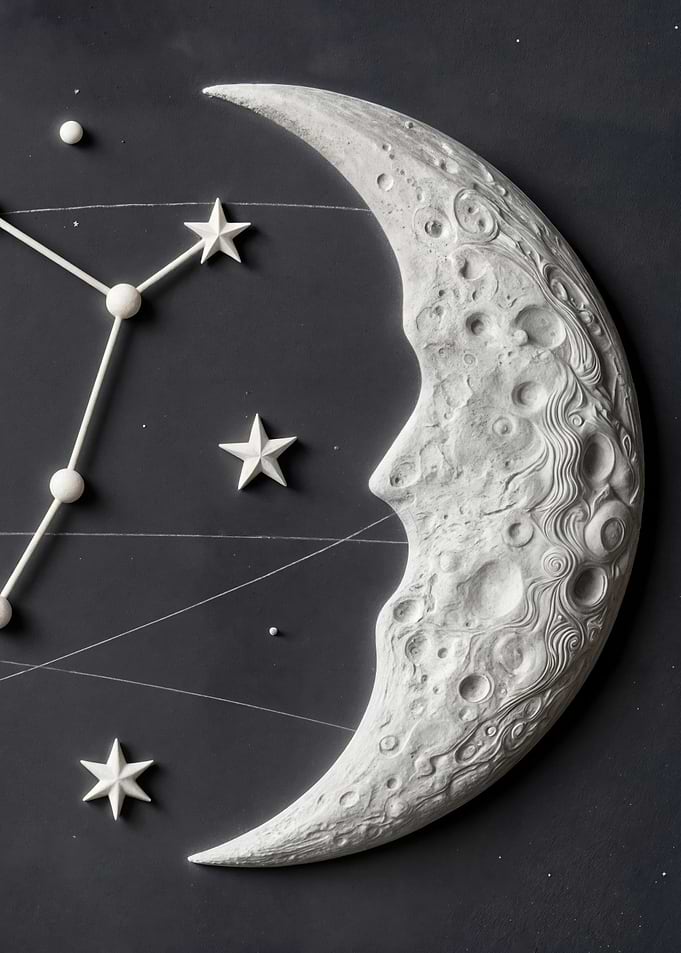 Sculpted Crescent Moon Wall Art