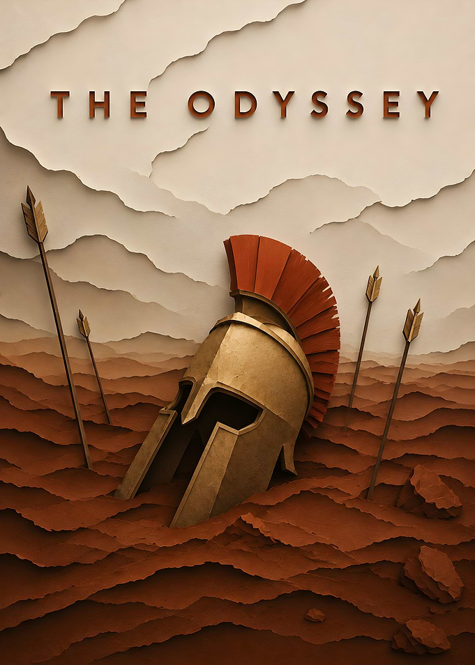The Odyssey Spartan Helmet Poster