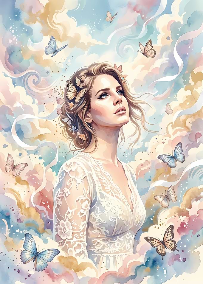 Lana Del Rey with Butterflies