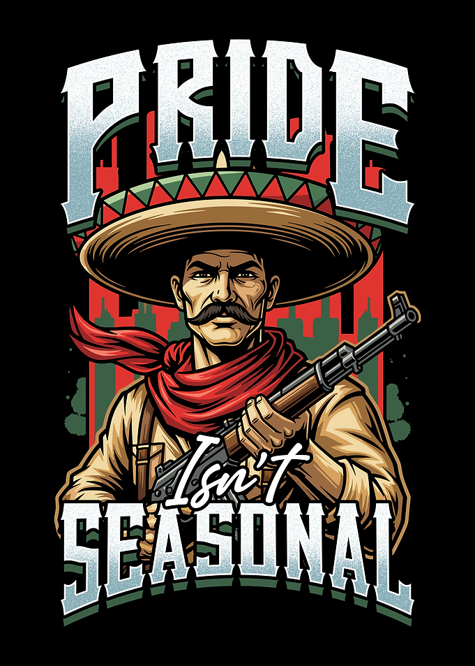 Proud Mexican Heritage Warrior Illustration | 'Proud Isn't Seasonal' Art Print