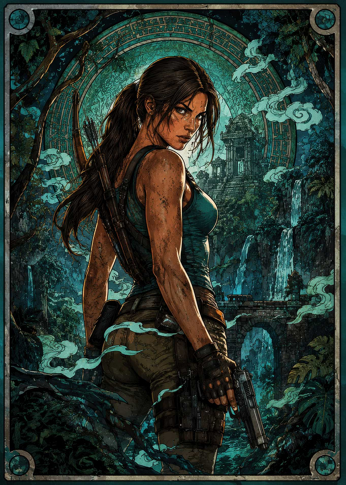 Lara Croft Tomb Raider Jungle Portrait