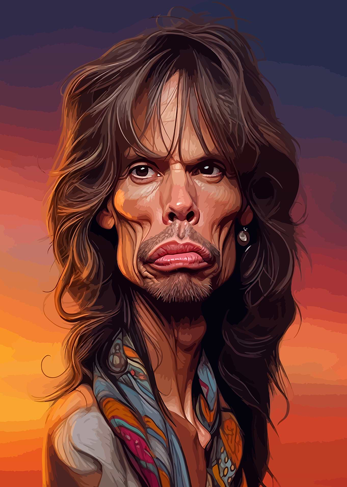 Steven Tyler Caricature Portrait