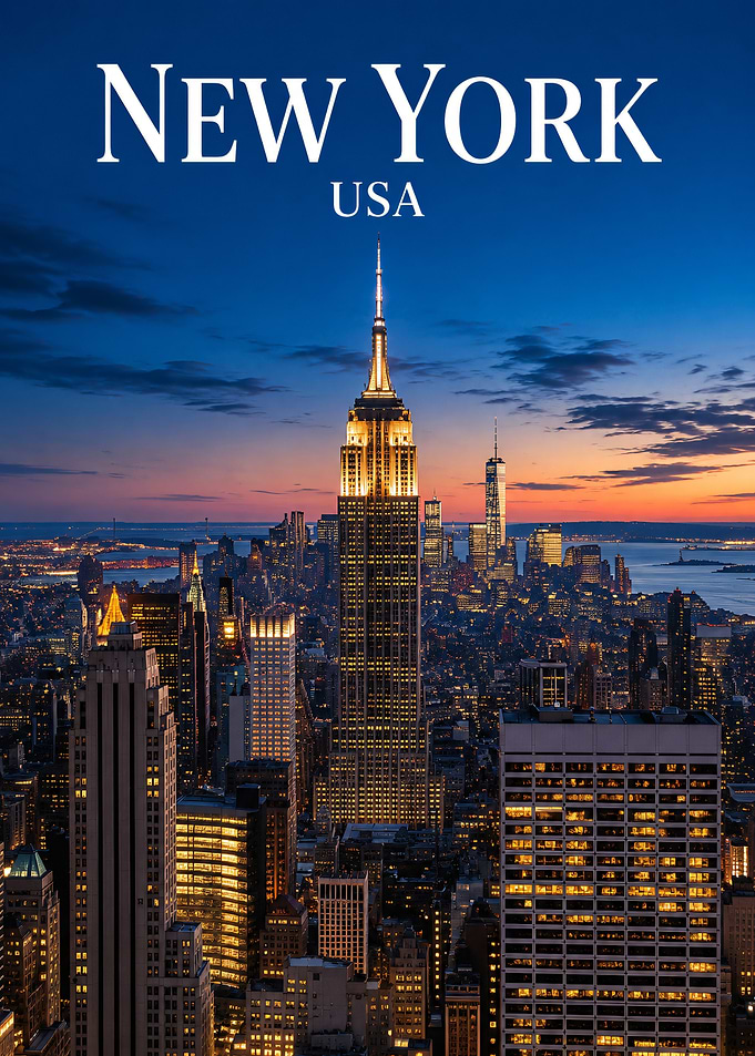 New York City Skyline at Dusk