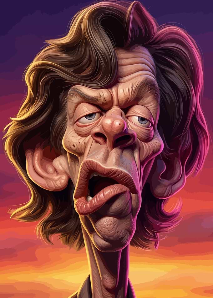 Mick Jagger Caricature Portrait