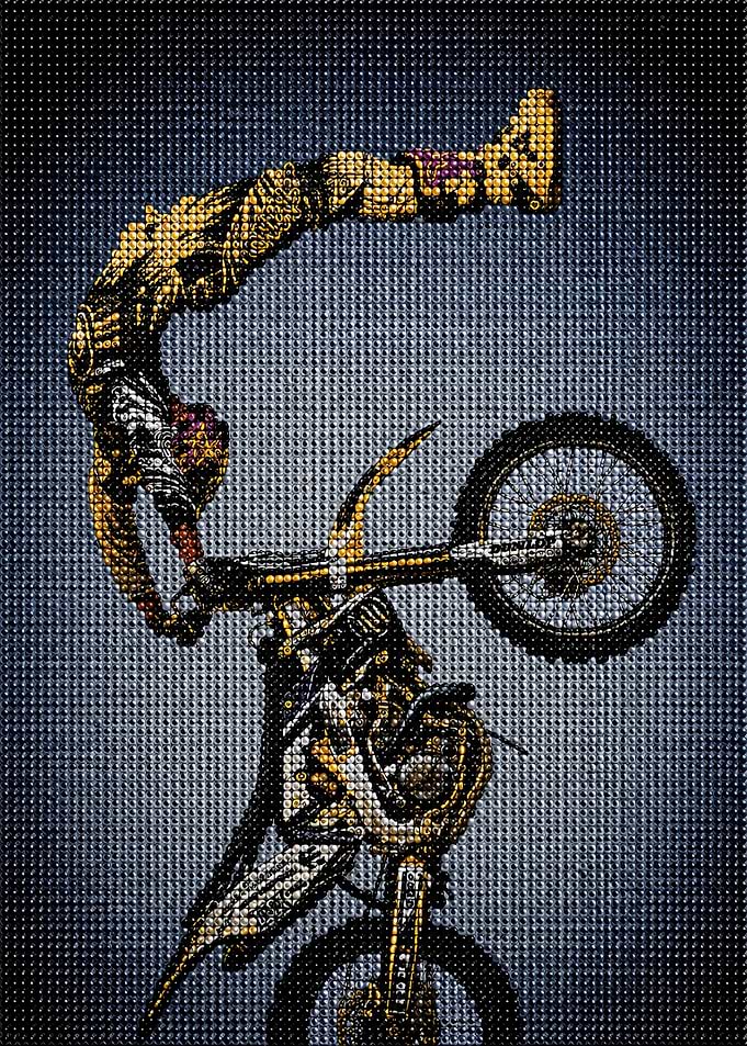 Motocross Rider Performing Stunt