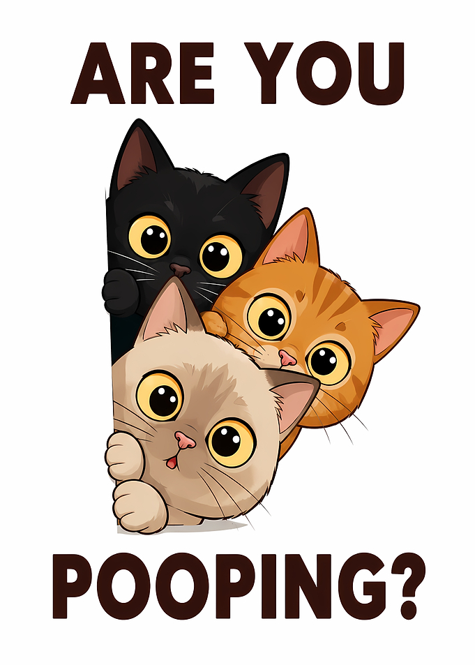 Funny Peeking Cats Bathroom Sign