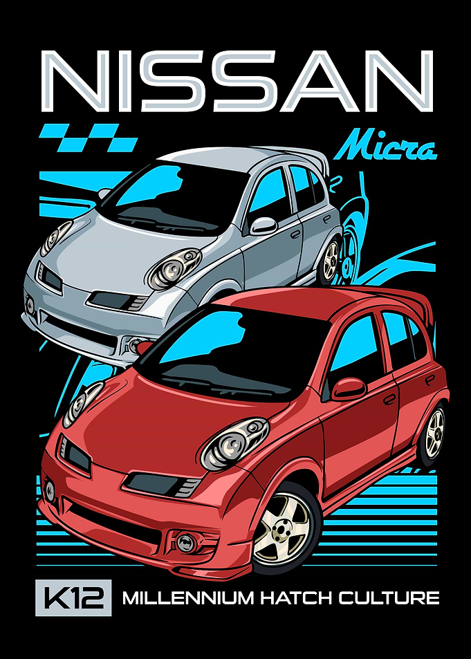 Nissan Micra K12 Hatchback Illustration