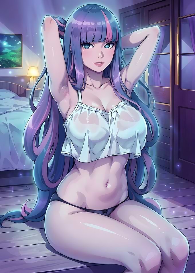 Anime Girl in Bedroom Setting