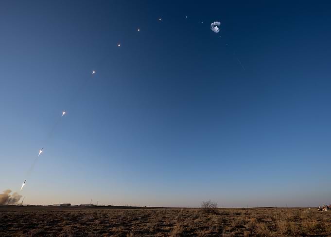 Rocket Launch Trajectory Long Exposure