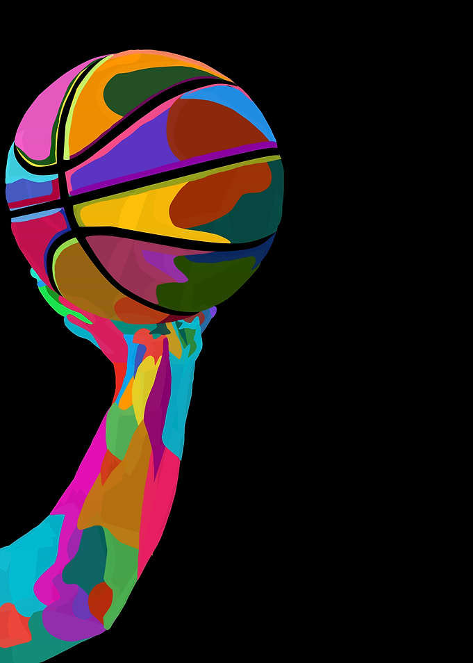 Colorful Abstract Basketball Player Arm