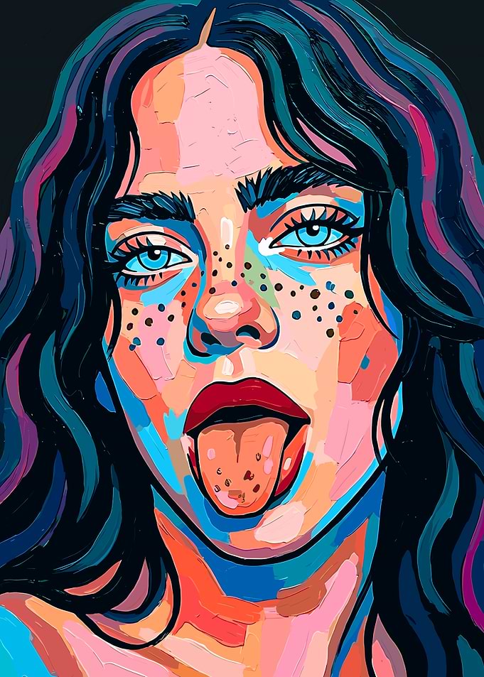 Colorful Pop Art Portrait of Billie Eilish