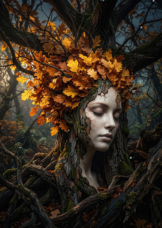 Enchanted Dryad Tree Spirit Portrait