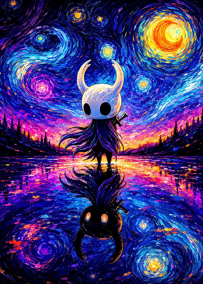 Hollow Knight Starry Night Reflection