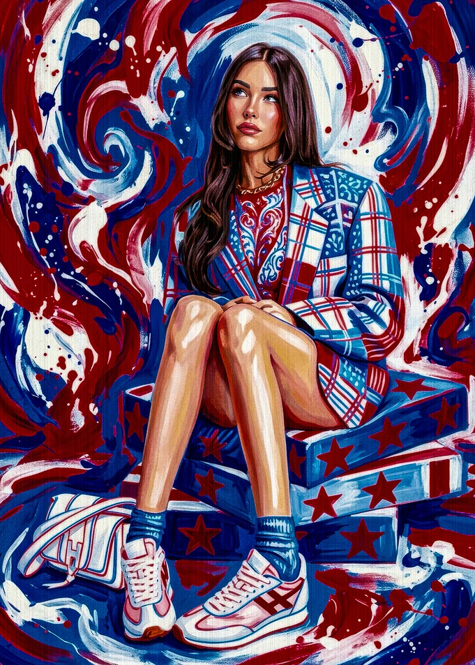 Madison Beer Patriotic Fashion Illustration