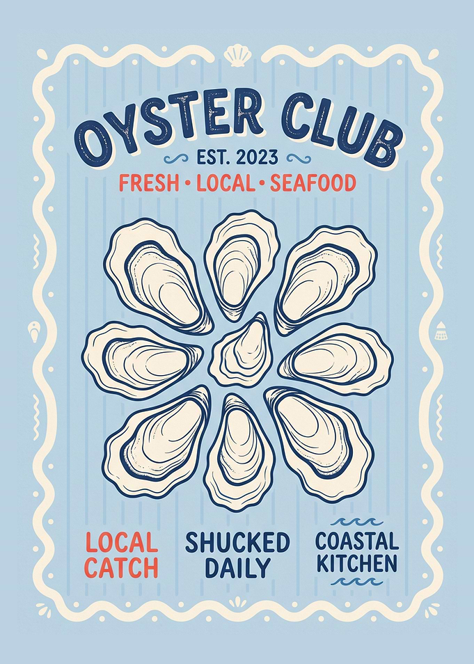Oyster Club Seafood Restaurant Poster
