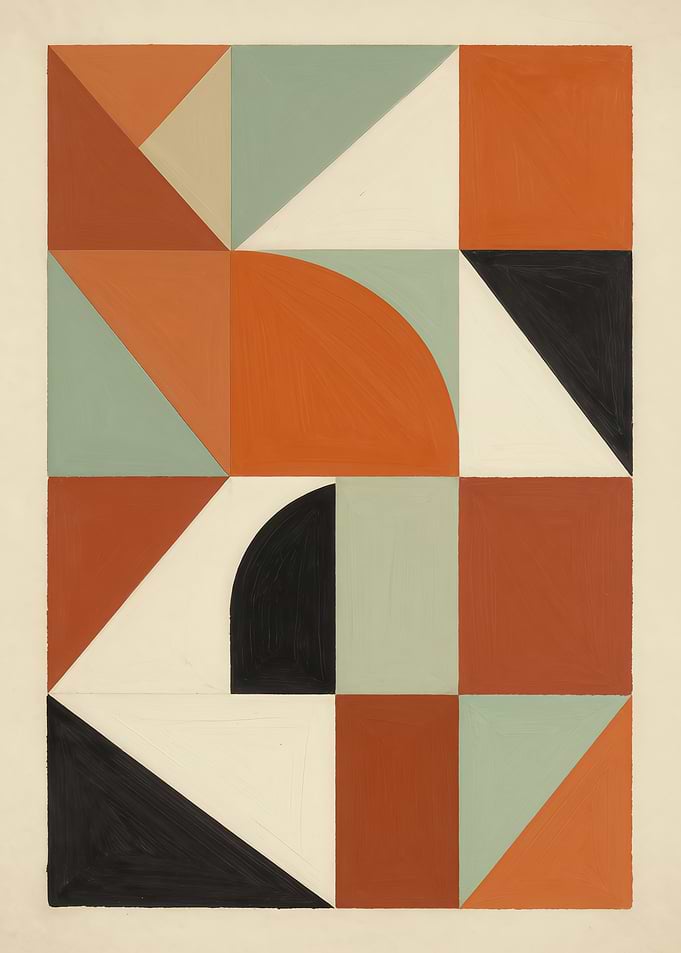 Geometric Abstract Composition in Earth Tones