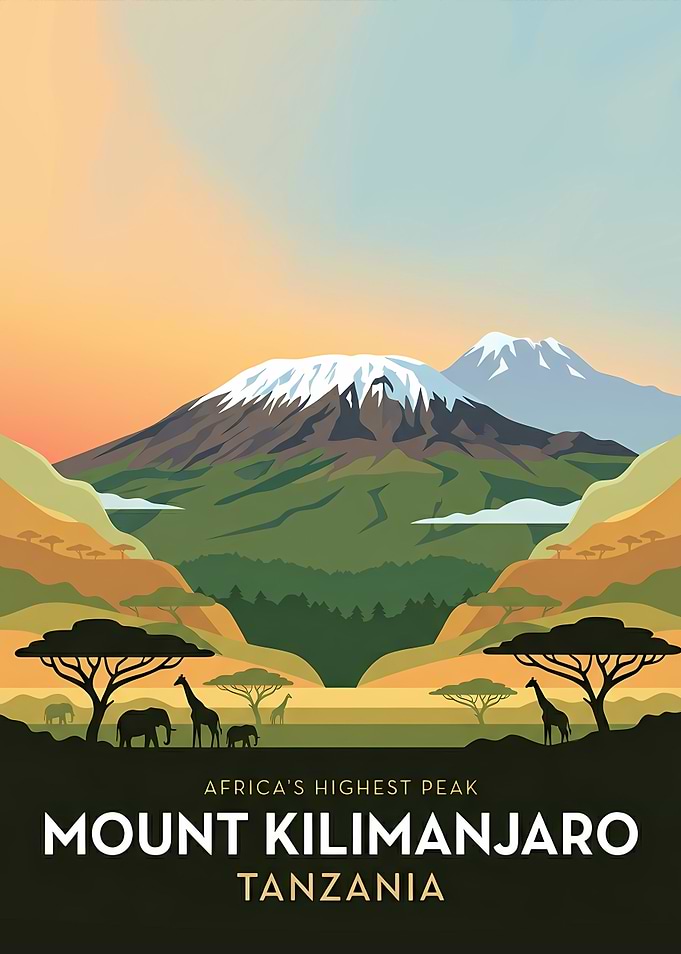 Mount Kilimanjaro Travel Poster