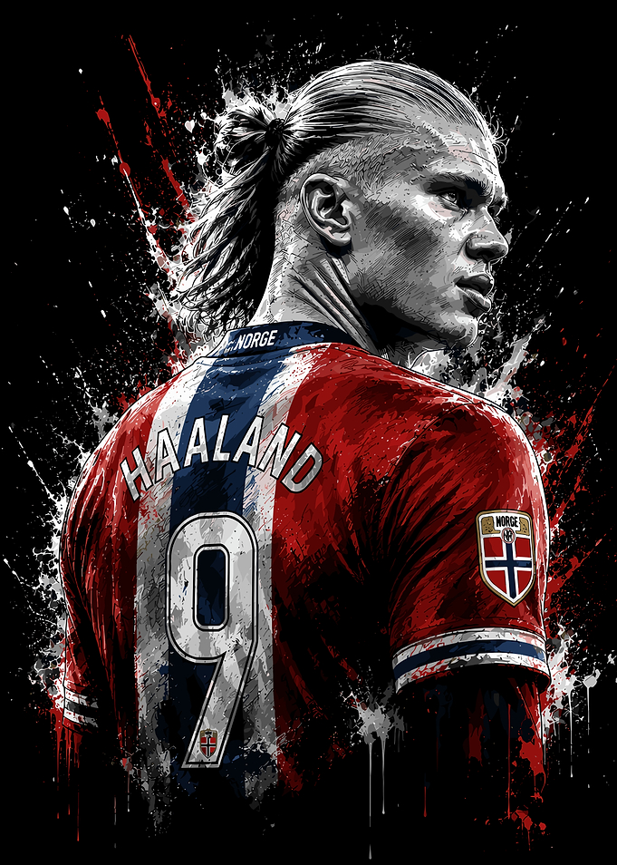Erling Haaland Norway Soccer Poster