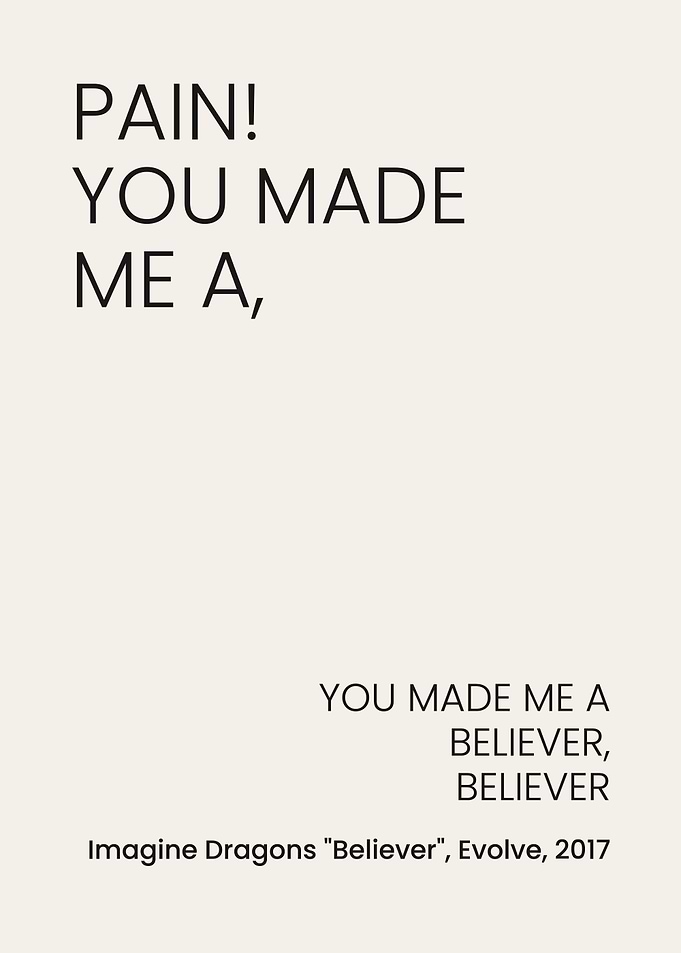 Imagine Dragons Believer Lyric Poster
