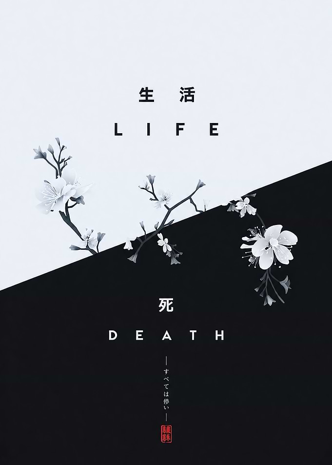 Life and Death Minimalist Poster