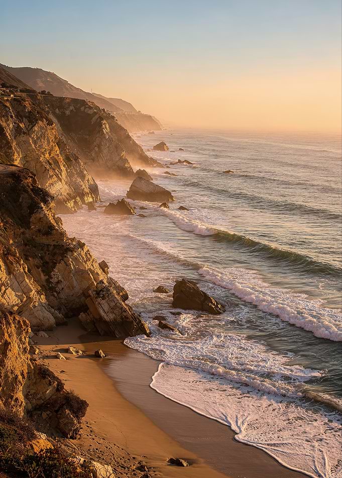 Golden Hour Coastal Cliffs