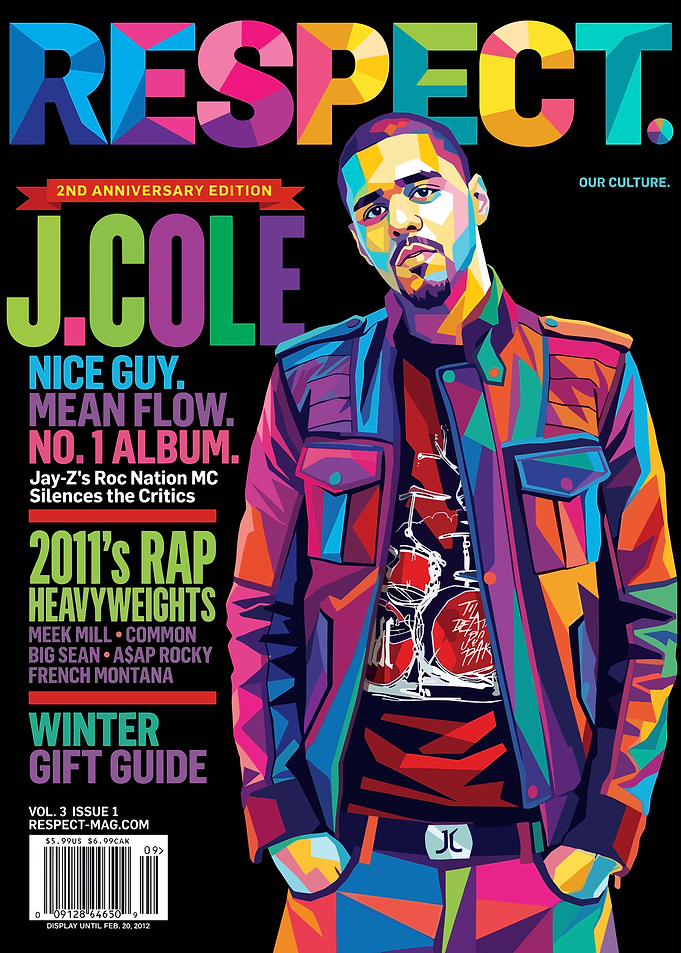 J. Cole Respect Magazine Cover Pop Art Portrait