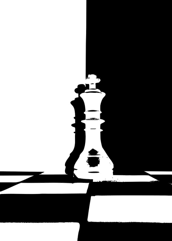 Minimalist Chess King on Board