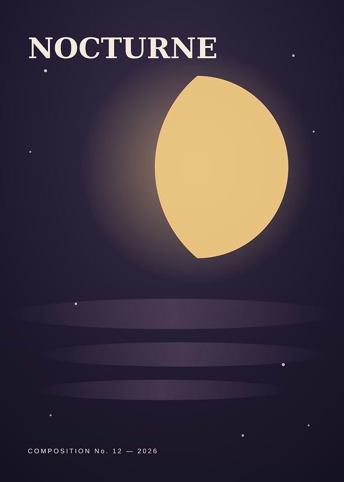 Nocturne Minimalist Moon Poster