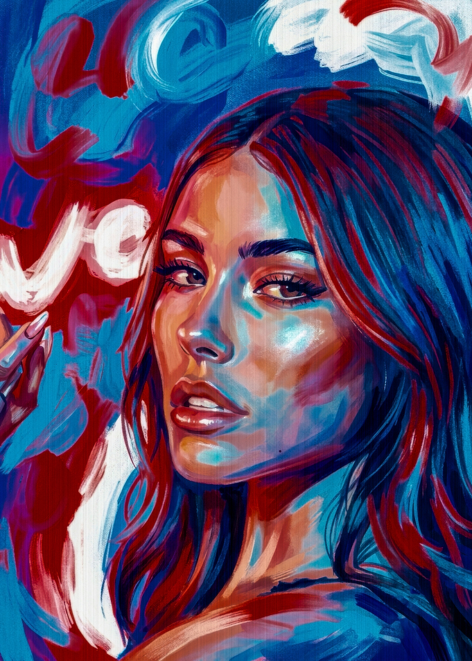Madison Beer Vibrant Portrait Painting