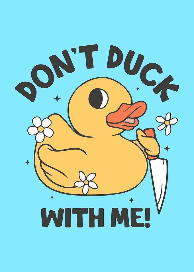Don't Duck With Me! Funny Rubber Duck With Knife
