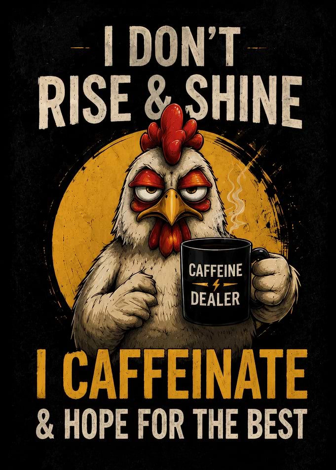 Grumpy Chicken Caffeine Dealer Graphic